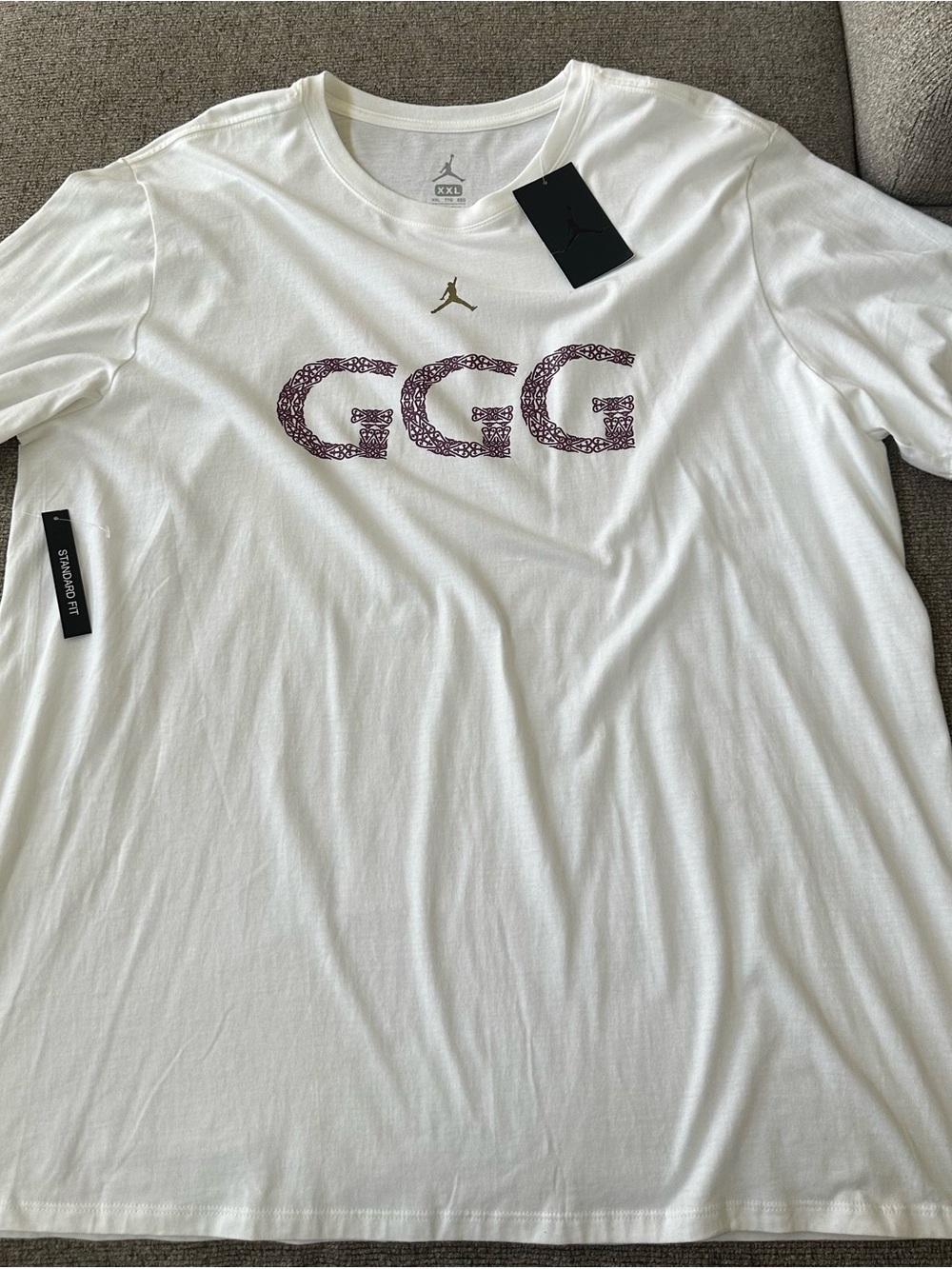Jordan White Graphic 'GGG' Short-Sleeve Men’s Tee